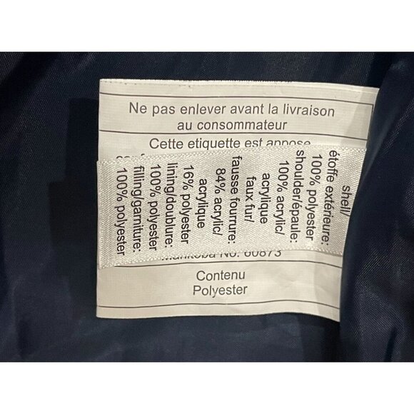 Maurices Navy Blue Hooded Puffer Vest Faux Fur Trim & Cable Knit Yoke Size‎ Med - Picture 8 of 9